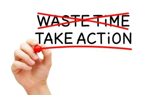 Do Not Waste Time Take Action Stockfoto's