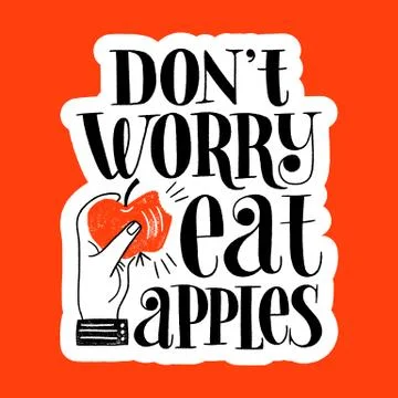 Do not worry eat apples Stock Illustration