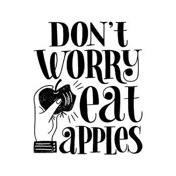 Do not worry eat apples Stock Illustration