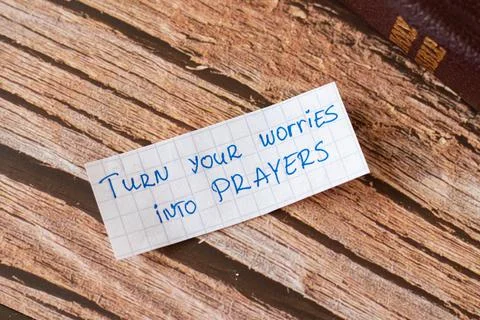 Do not worry, trust, pray to God biblical concept trust believe in God Stock Photos