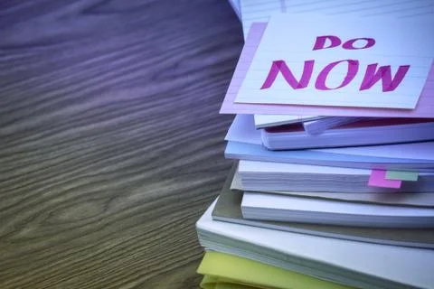 Do Now; The Pile of Business Documents on the Desk Stock Photos