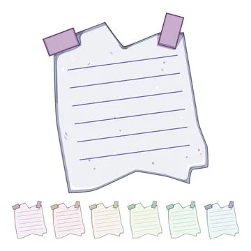 Do pinned torn paper notes cartoon vector graphic Stock Illustration