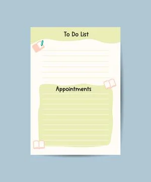 To do planner template Daily check list Organizer and schedule with place for Stockillustratie