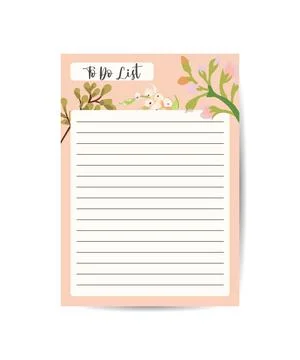 To do planner template Daily check list leaves and floral elements in fall co Stockillustratie
