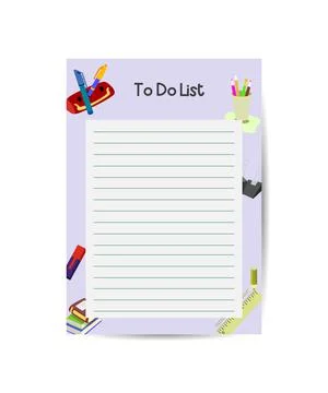 To do planner template Daily check list Organizer and schedule with place for Stockillustratie