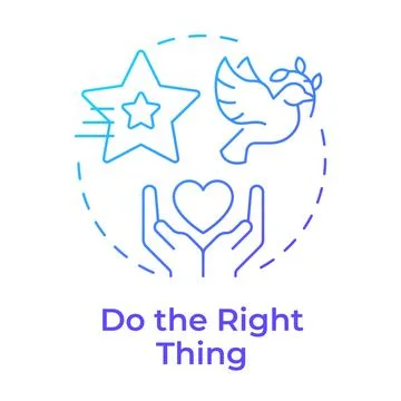 Do right thing blue gradient concept icon Stock Illustration