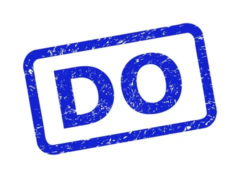 DO Seal with Scratched Surface and Rounded Rectangle Frame Stock Illustration