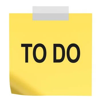 To Do sticky note with tape. 3D rendering Stock Illustration