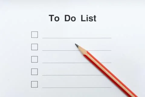  To-Do Table and Pencil Stock Photos
