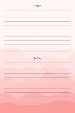 To do tasks list and notes with column and row lining. planner template. Desi Stock Illustration