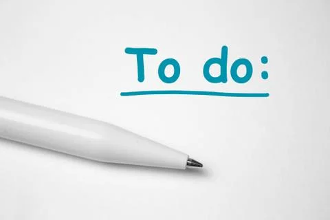 To do test on white background with white pen. motivation concept, planning Stock Photos