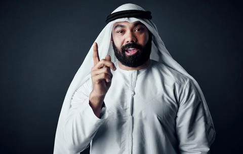 Do the things that scare you. Studio shot of a young man dressed in Islamic Stock Photos