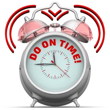 Do on time! The alarm clock with text Illustration