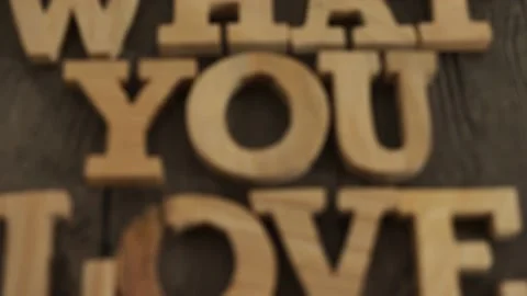 Do what you love, text words typography written with wooden letter, life an.. Vídeo Stock 237853396