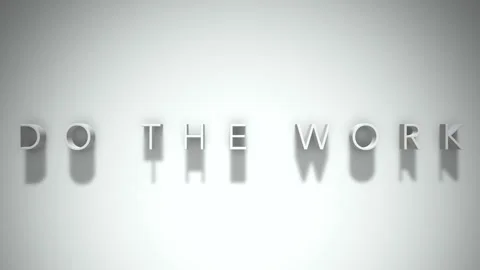 Do the work 3D title animation with shadows on a white background Stock Footage 297274440