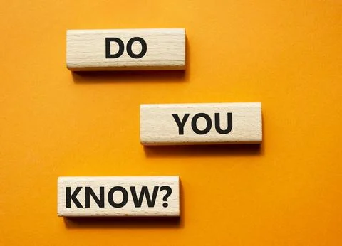 Do you know symbol. Concept word Do you know on wooden cubes. Beautiful ora.. Stock Photos