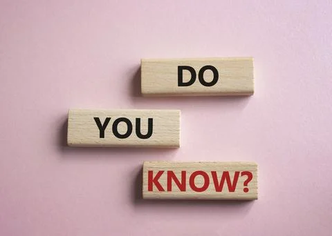 Do you know symbol. Concept word Do you know on wooden cubes. Beautiful pin.. Stock Photos