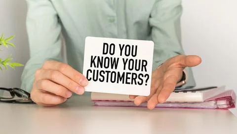 Do You Know Your Customer text on card, business concept background Stock Photos