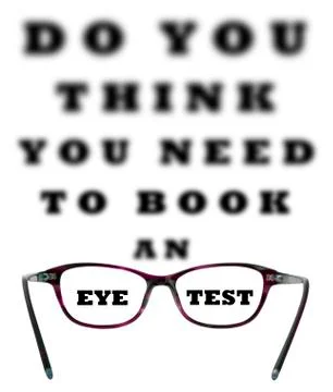 Do You Think You Need To Book An Eye Test Stock Illustration