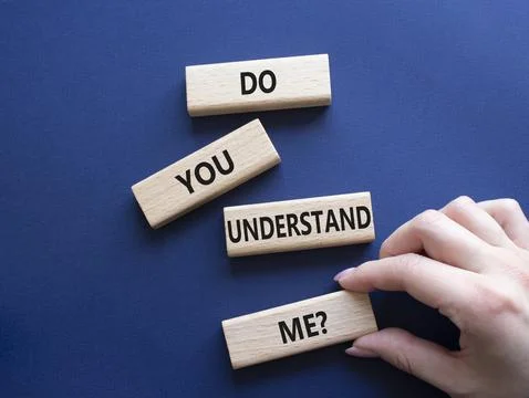 Do you understand me symbol. Concept words Do you understand me on wooden b.. Stock Photos