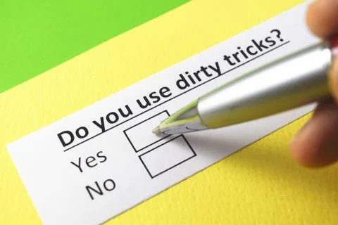 Do you use dirty tricks? yes or no? Stock Photos