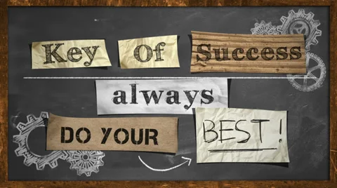 Do Your Best - Key Of Success stop motion Stock Footage 30698297
