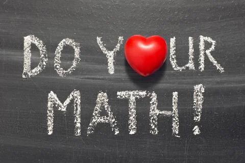 Do your math do your math phrase handwritten on blackboard Copyright: xZoo... Stock Photos