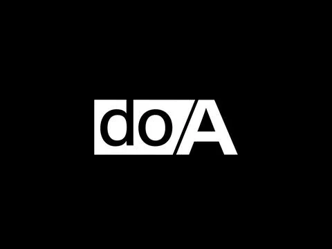 DOA Logo and Graphics design vector art, Icons isolated on black background Stock Illustration