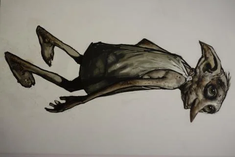 Dobby concept drawing Harry Potter Warner brothers studio Foto stock