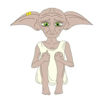 Dobby, the house elf. Vector Illustrazione stock