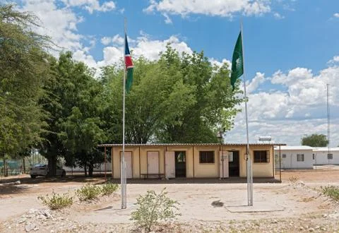 The dobe border post small border crossing between botswana and namibia Foto stock