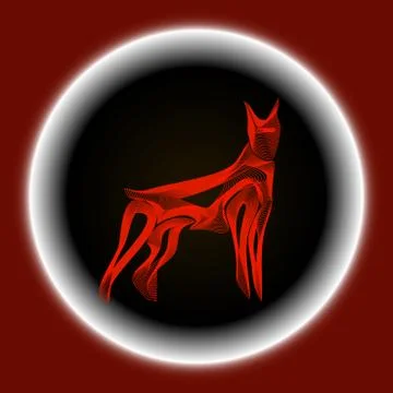 Doberman dog in linear style Stock Illustration