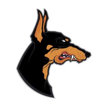 Doberman head mascot Illustrazione stock