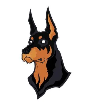 Doberman head mascot Stock Illustration