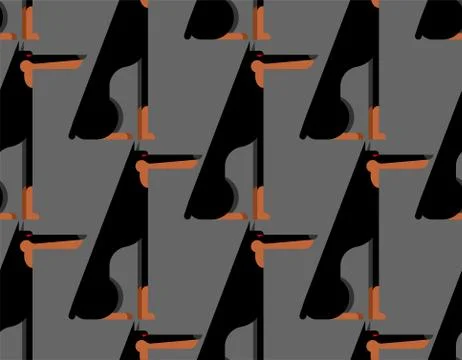 Doberman pattern seamless. dog background. Pet ornament. Vector illustration Stock Illustration