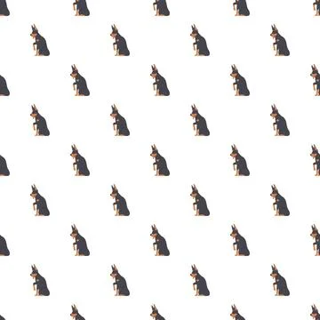 Doberman pinscher dog character pattern background design Stock Illustration