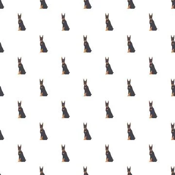 Doberman pinscher dog repeating pattern design Stock Illustration