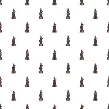 Doberman pinscher dogs seamless pattern background Stock Illustration