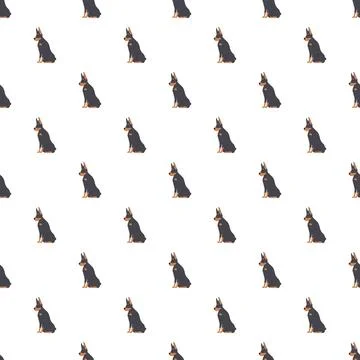 Doberman pinscher dogs seamless pattern background 스톡 일러스트