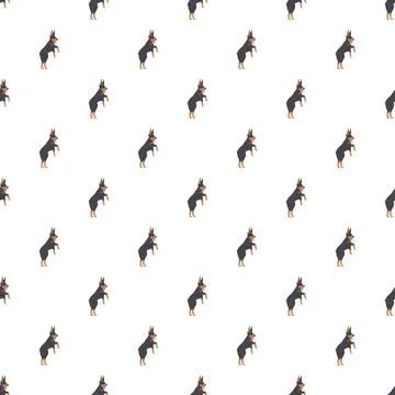 Doberman pinscher dogs standing up pattern background イラスト素材