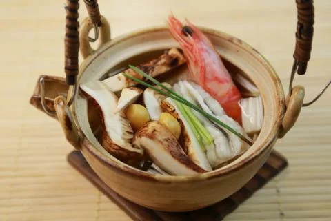 Dobin-mushi (Steamed dish in an earthenware teapot) Stock Photos