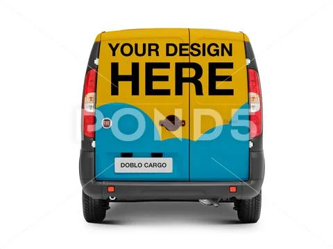 Doblo cargo van mockup back view PSD Template