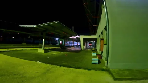 Doboj train station during night time at Doboj. Stock Footage 225960876