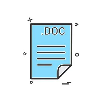 DOC application download file files format icon vector design 스톡 일러스트