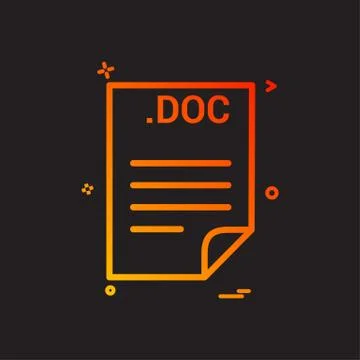 DOC application download file files format icon vector design Illustrazione stock