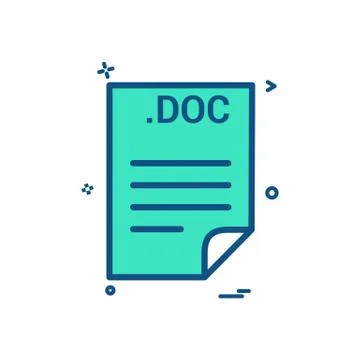 DOC application download file files format icon vector design Illustrazione stock