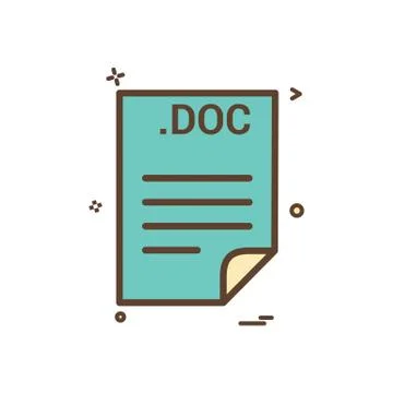 DOC application download file files format icon vector design Illustrazione stock