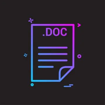 DOC application download file files format icon vector design Illustrazione stock