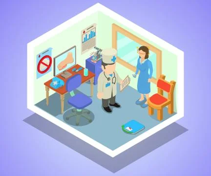 Doc concept banner, isometric style Illustration