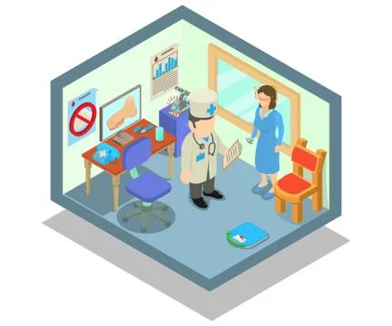 Doc concept banner, isometric style Illustration
